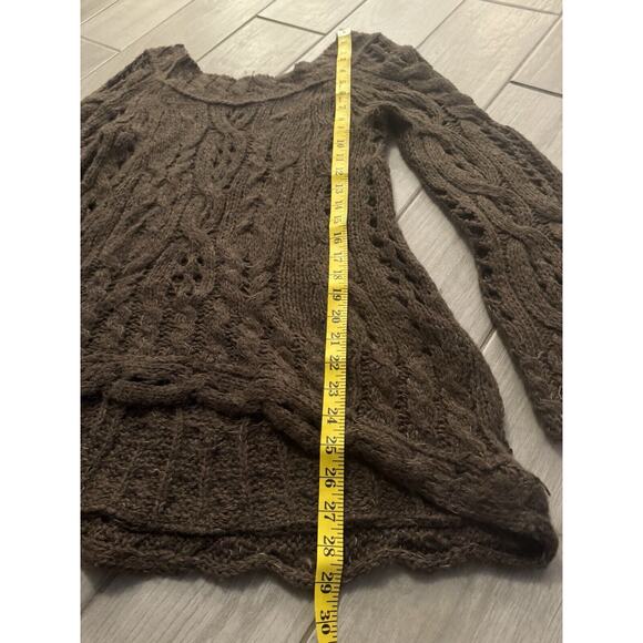 Free People Mauve Bell Long Sleeve Knit Pullover Boat Neck Women Sweater Size S - Picture 6 of 9